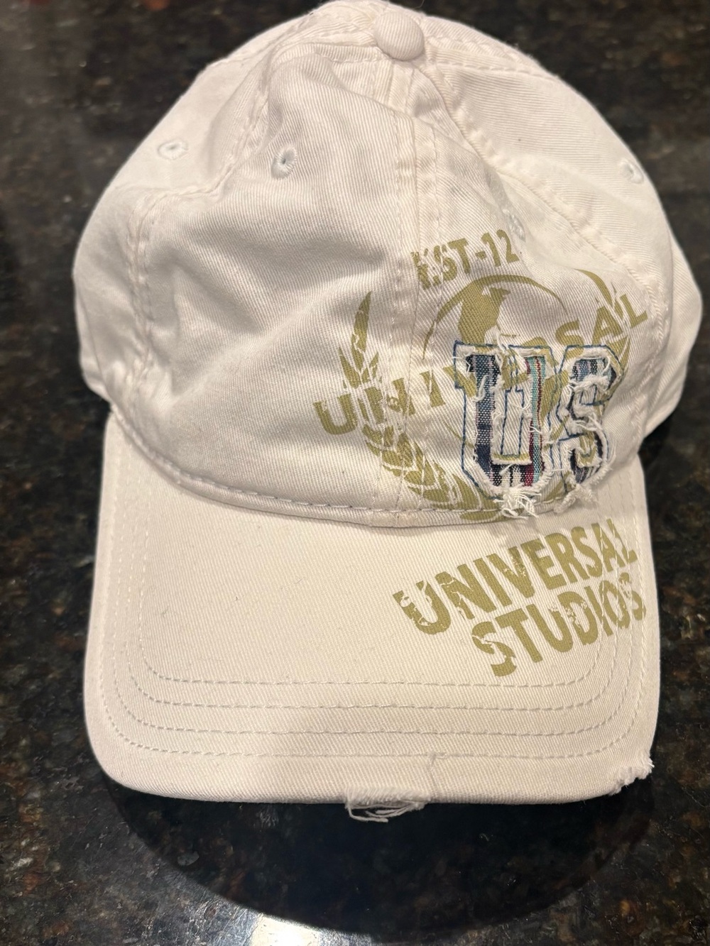 Universal White Kids Hat with Graphic Logo